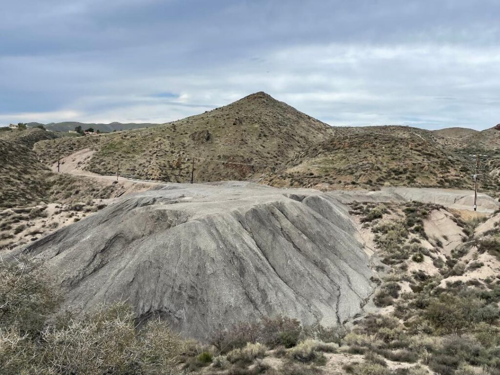 Black mounds of mining slag