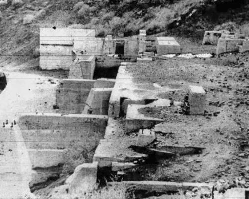 Old photo of Mining Operation foundations