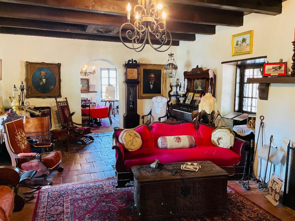 Living room at the Pico Adobe home.