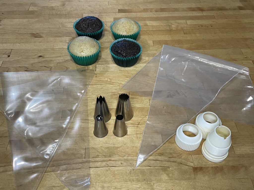 Cupcake decorating supplies