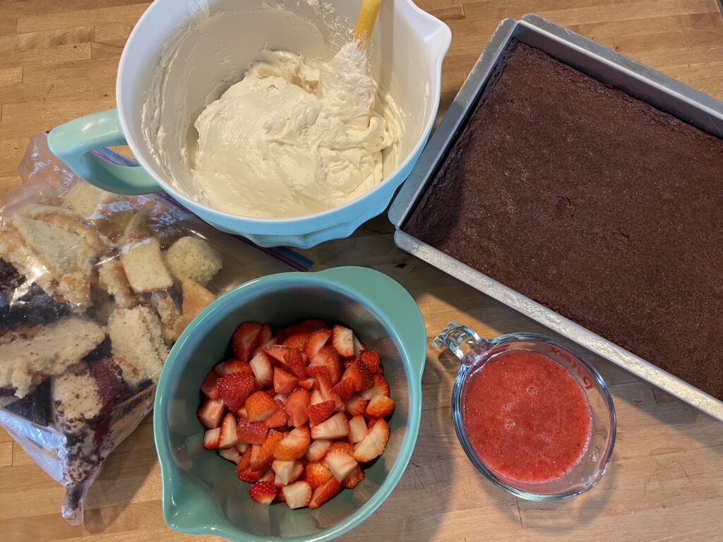 ingredients for cake trifle