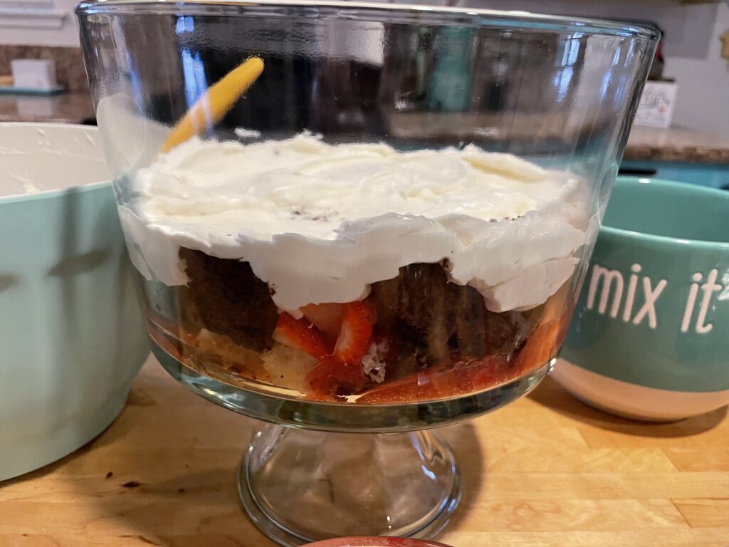 Layered cake scrap trifle