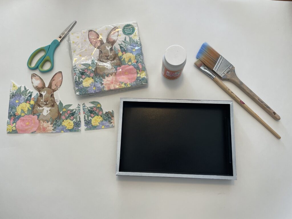 Decoupage tray supplies