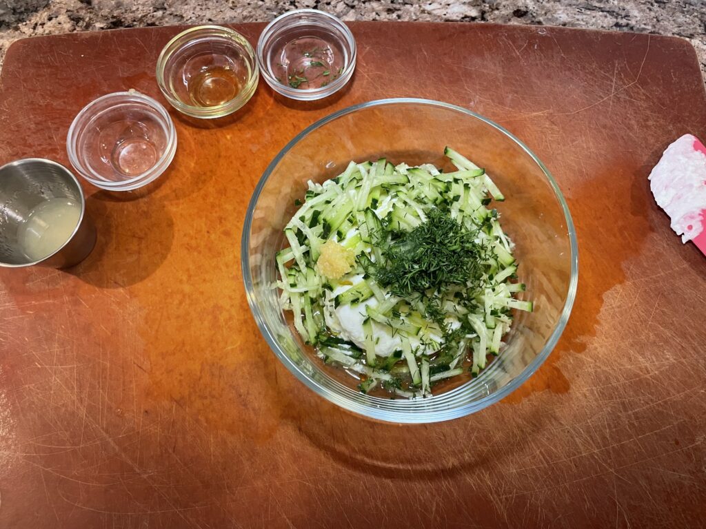 Tzatziki ingredients